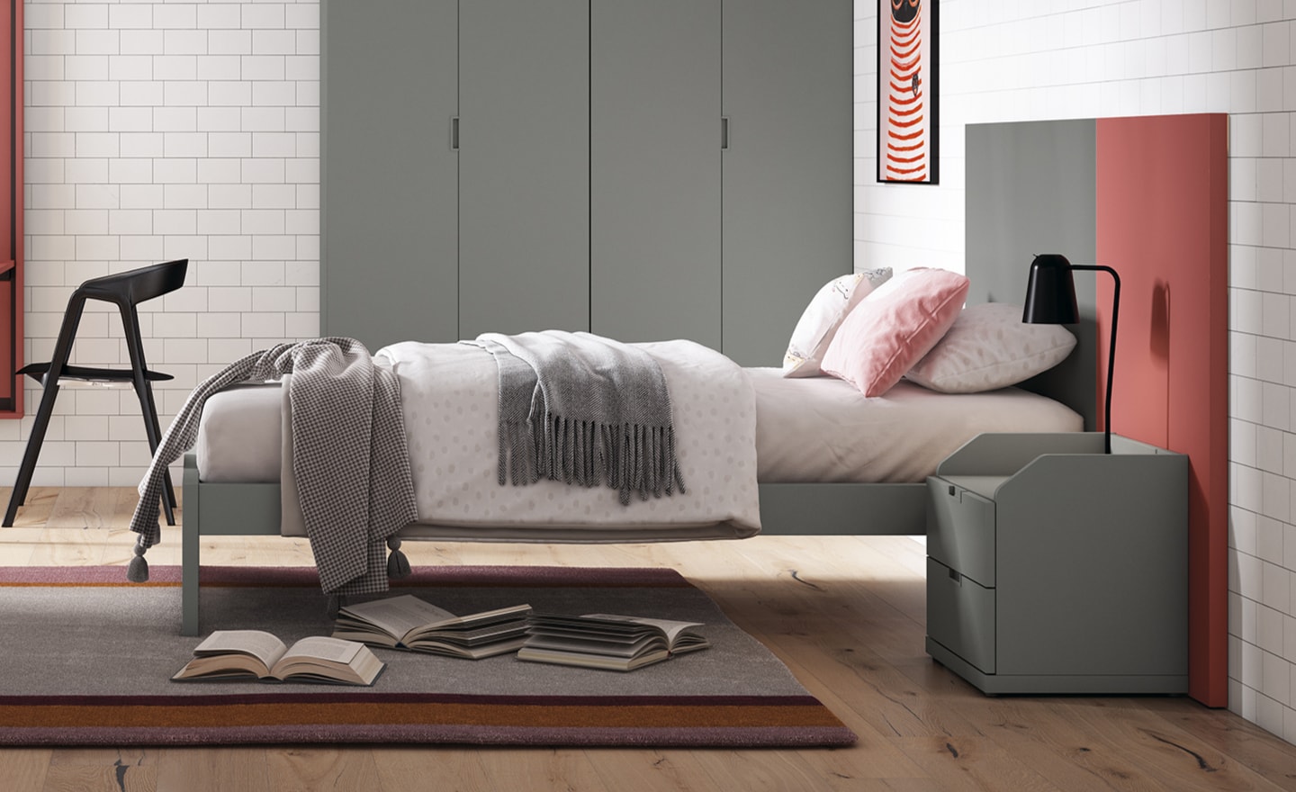 Cama Individual Sonrie 87 com cabeceira personalizável e estrutura robusta | Moveistore