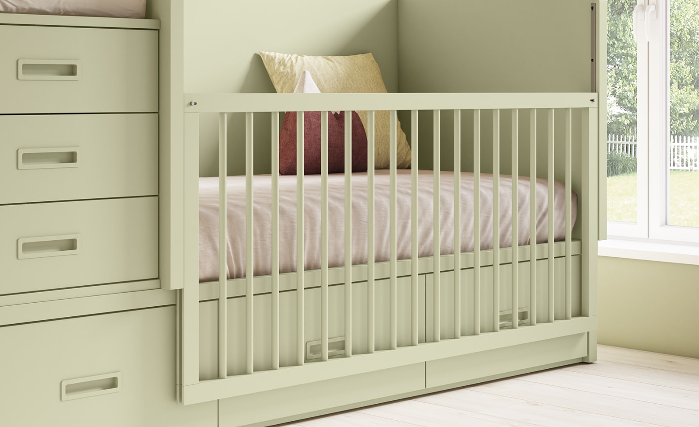 Cama de Bebé Conversível Sonrie 100 com gavetas e zona de muda integrada | Moveistore