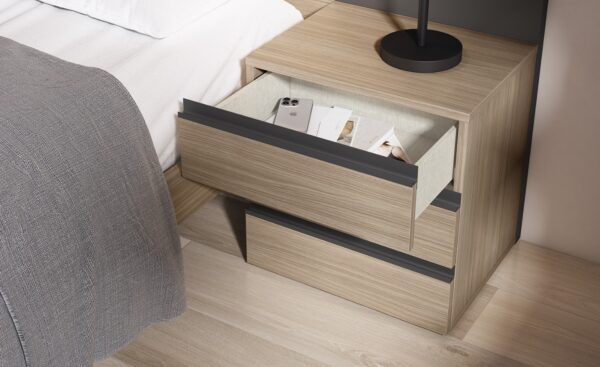 Quarto Individual Sonrie 90 com cama simples, secretária e estante integrada | Moveistore