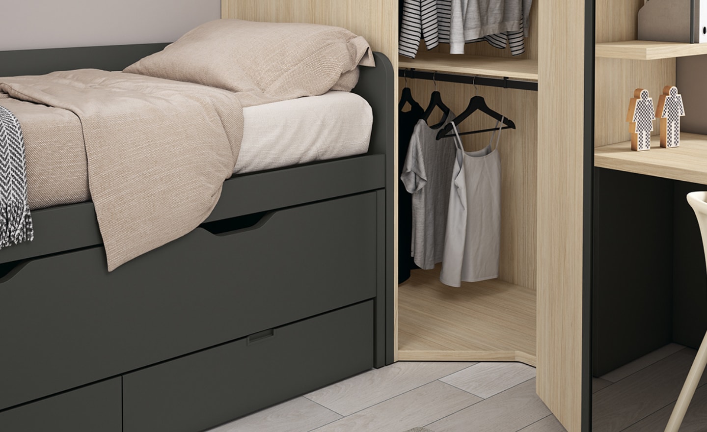 Quarto Sonrie 54 – Funcionalidade, Conforto e Design Compacto