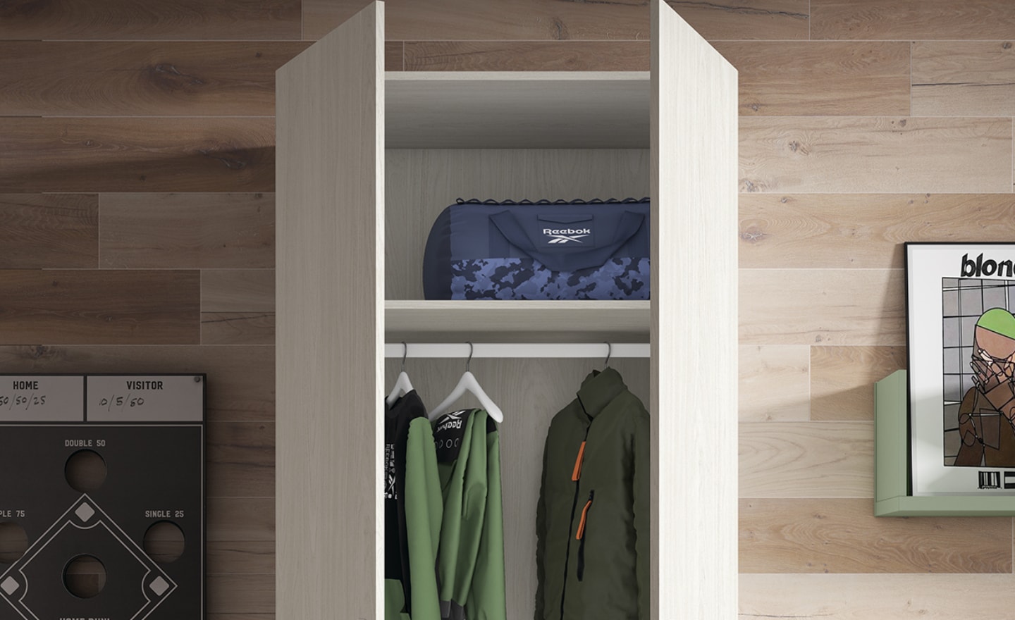 Quarto Sonrie 64 – Design moderno com arrumação integrada e secretária prática