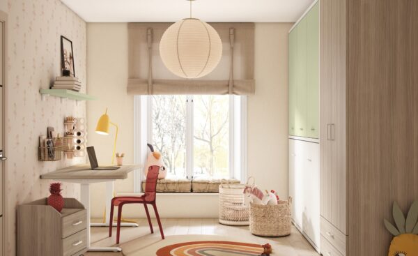 Quarto com Cama Rebatível Horizontal Sonrie 68 com secretária, roupeiro e arrumação inteligente | Moveistore