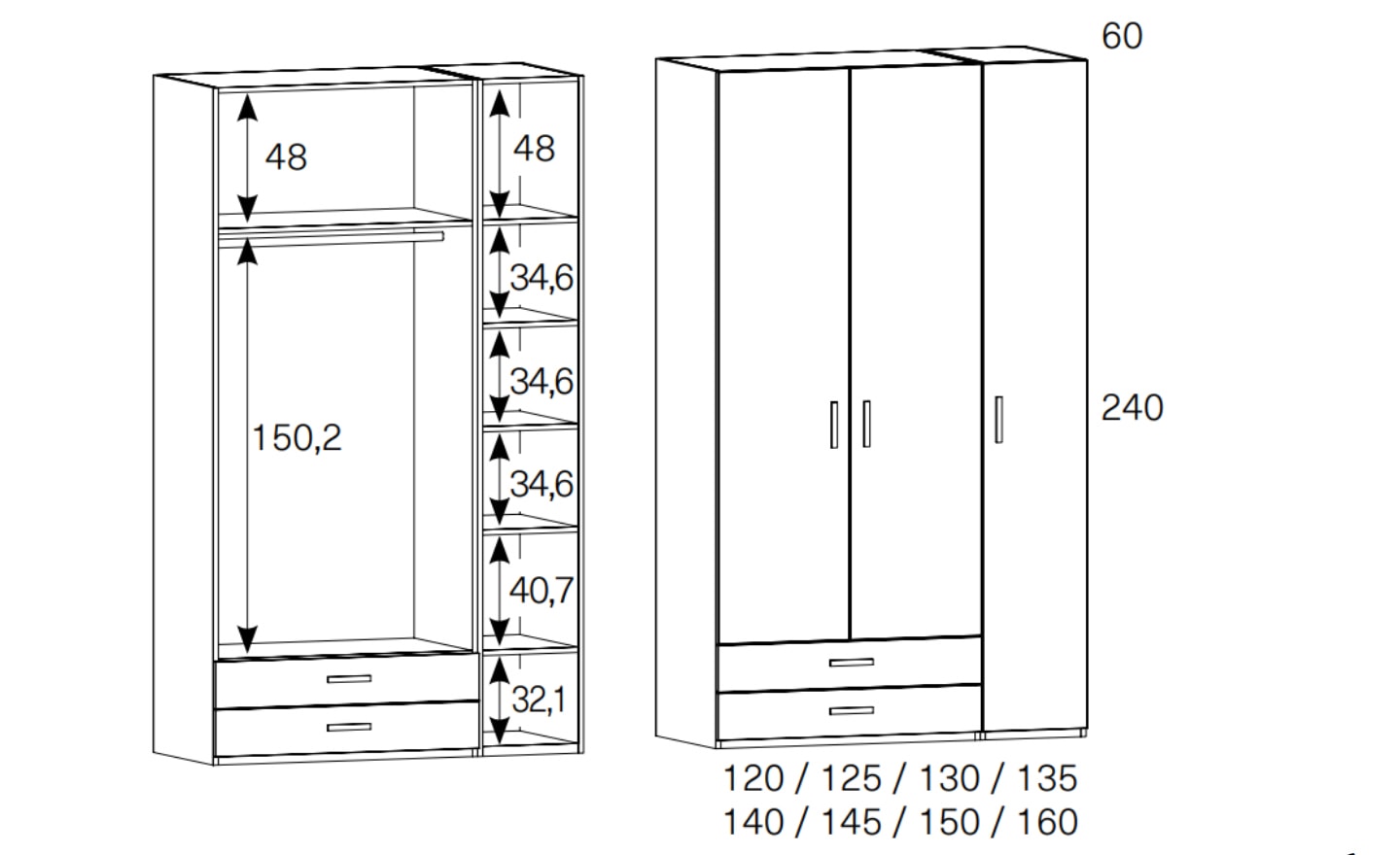Roupeiro Sonrie 37 – Organização prática com estilo