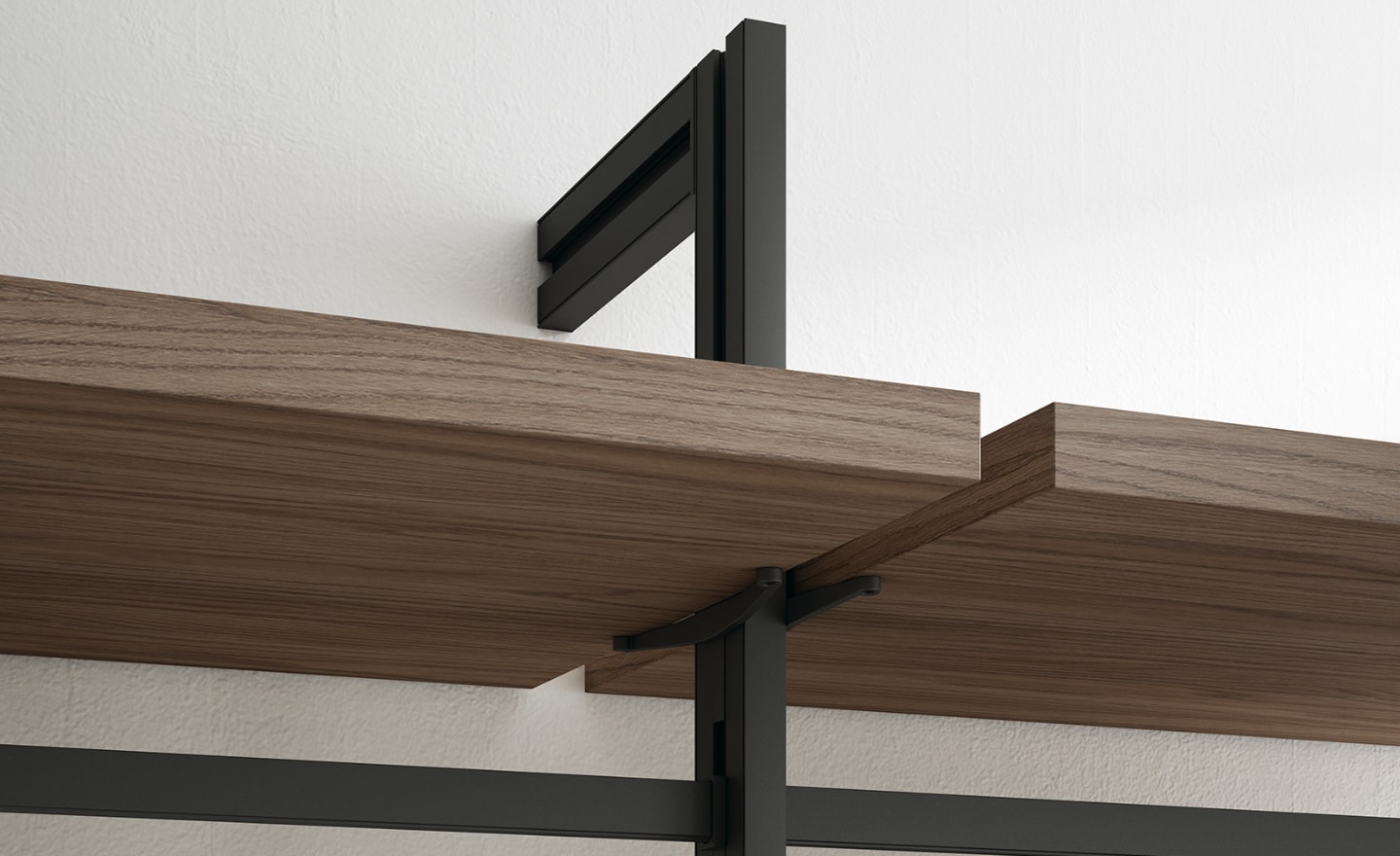 Roupeiro Aberto Sonrie 95 com estrutura metálica e prateleiras modulares design industrial | Moveistore