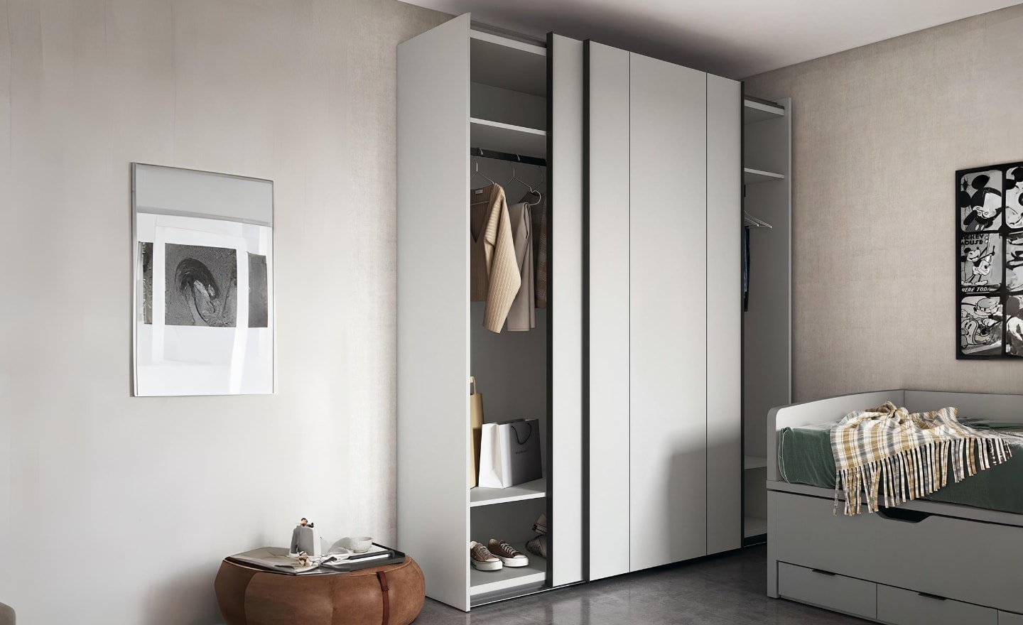 Roupeiro Portas de Correr Sonrie 32 com arrumação interior e acabamento moderno | Moveistore