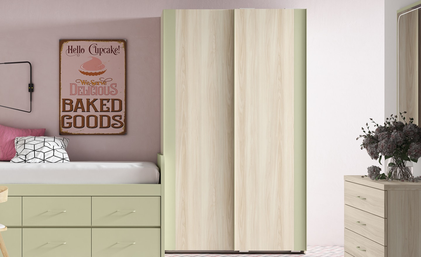 Roupeiro Portas de Correr Sonrie 42 com prateleiras internas e design moderno