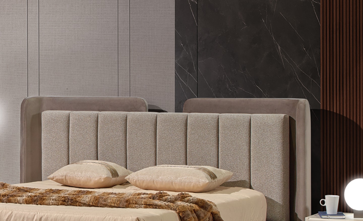 Cama de Casal Linea Estofado com cabeceira acolchoada e estrutura robusta | Moveistore