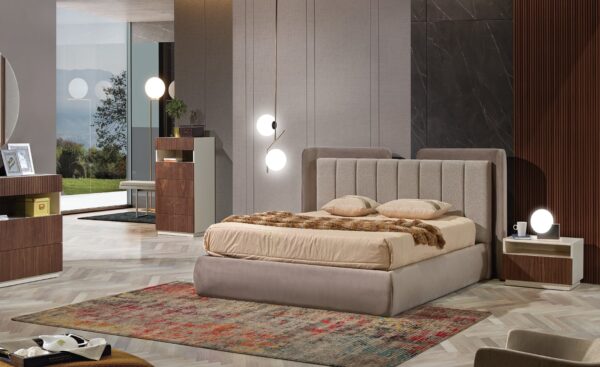 Cama de Casal Linea Estofado com cabeceira acolchoada e estrutura robusta | Moveistore