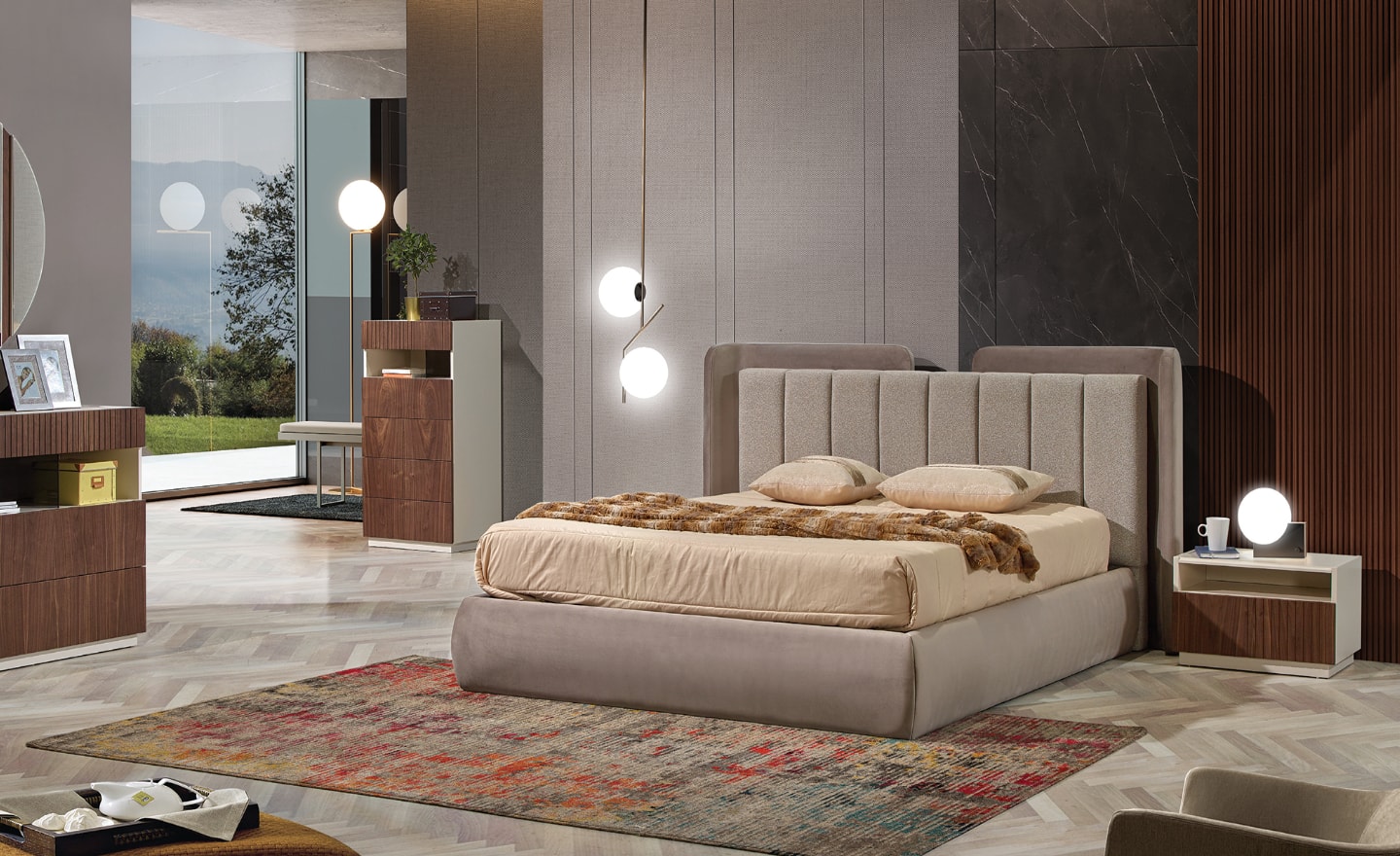 Cama de Casal Linea Estofado com cabeceira acolchoada e estrutura robusta | Moveistore