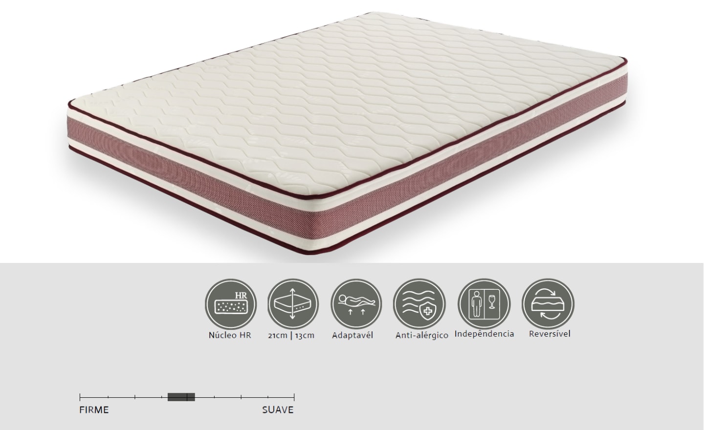 Colchão de Núcleo Corpore Sano com núcleo HR firme e propriedades anti-alérgicas | Moveistore