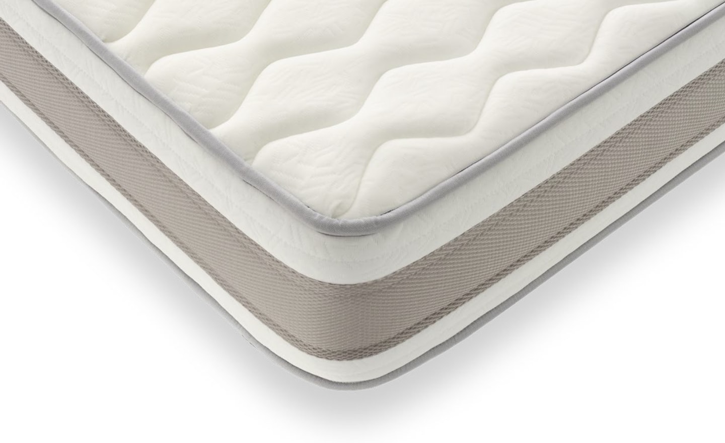 Colchão de Núcleo Royal com viscoelástico e laterais respiráveis em tom cinza | Moveistore