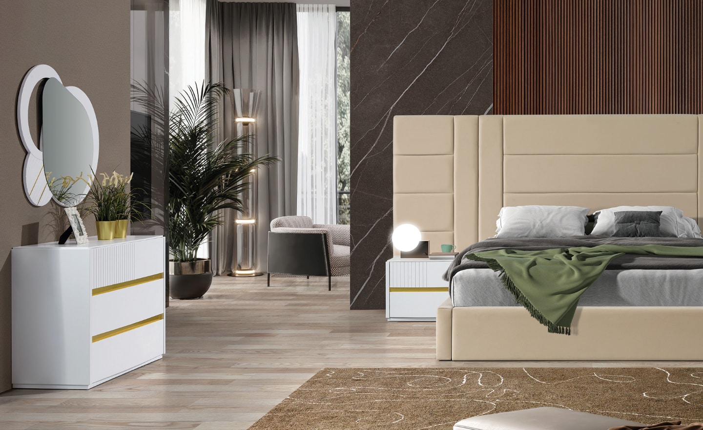 Cómoda Atlas – Design Contemporâneo com Três Gavetas Espaçosas