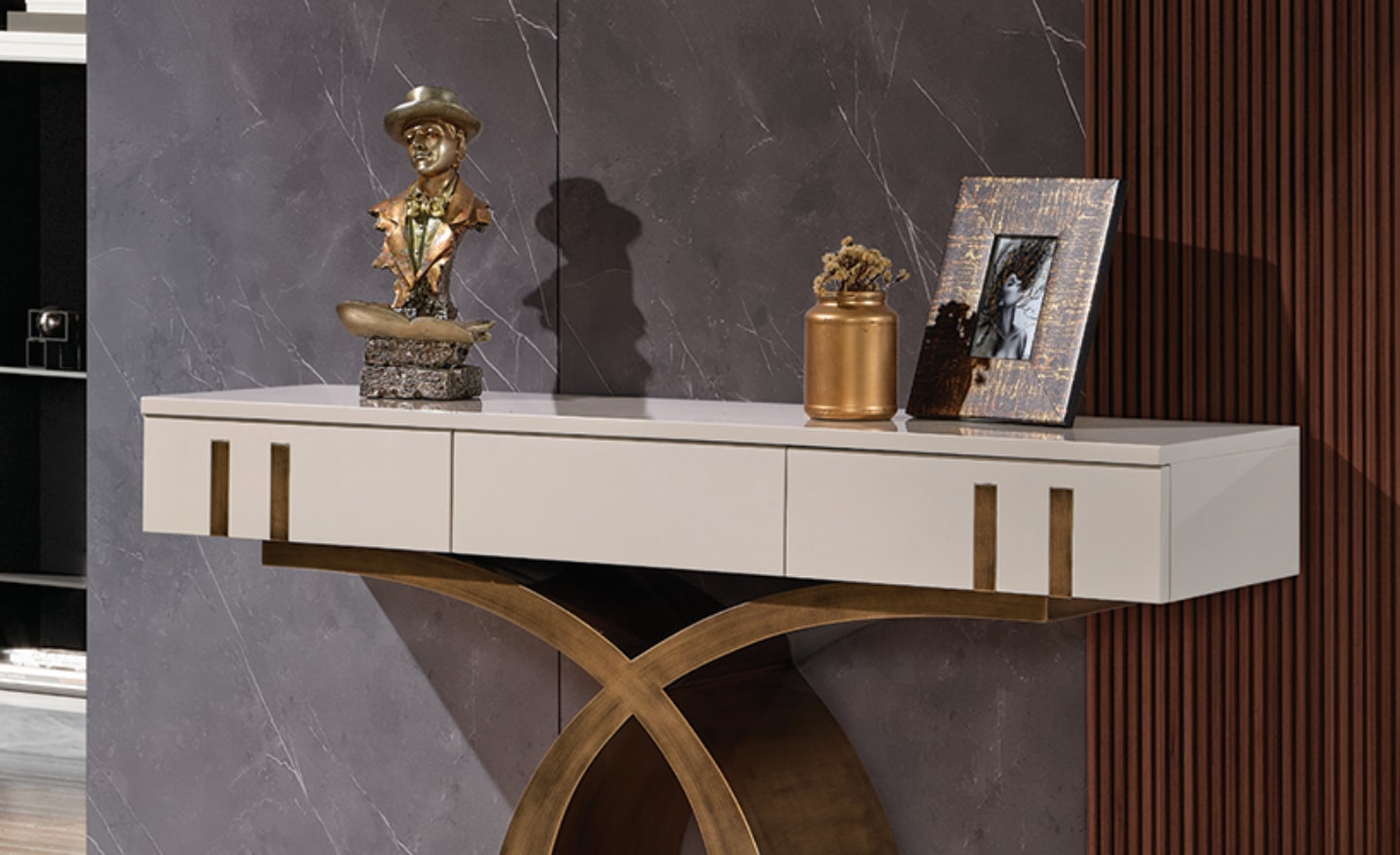 Consola Luxor Curve – Arte, Design e Sofisticação