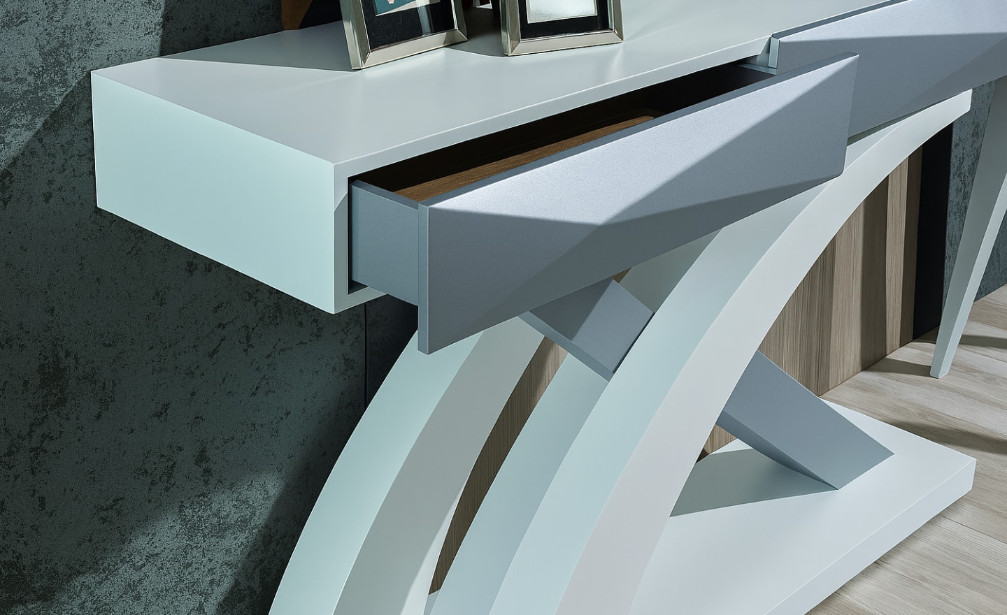 Consola Nexus – Geometria Moderna e Elegância Funcional