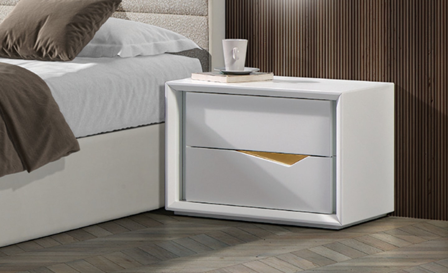 Mesa de Cabeceira Arco Dourado – Design Sofisticado e Funcional