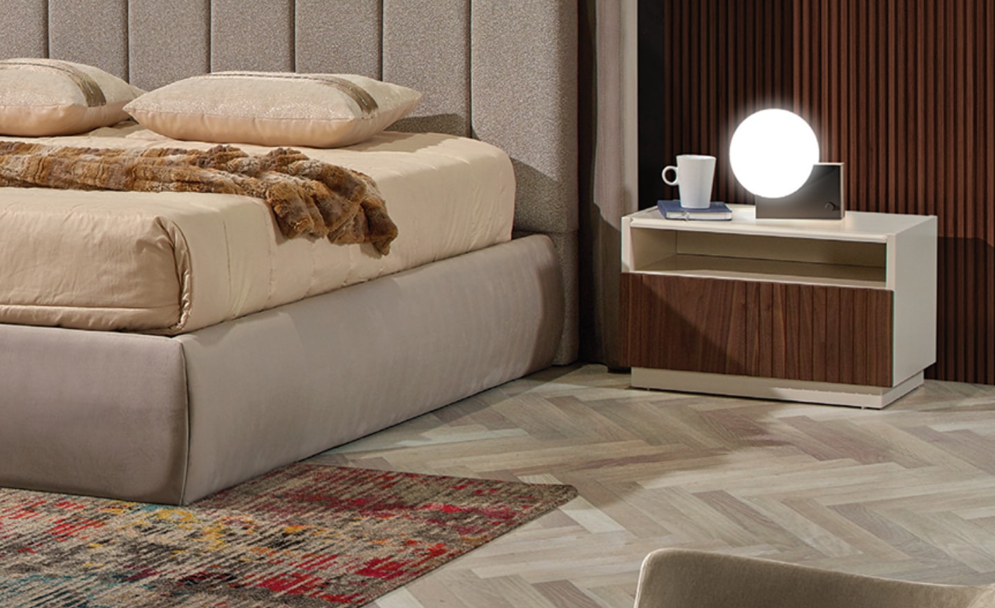 Quarto de Casal Linea Estofado – Elegância e Conforto Moderno