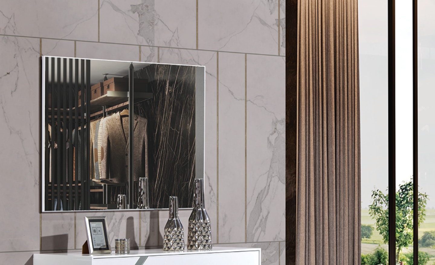 Quarto Reflex – Conforto Moderno com Detalhes Geométricos