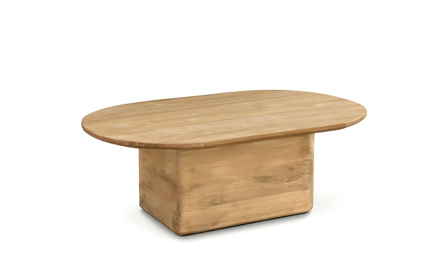 Mesa de Centro Eyre 6396006 em madeira de teca com design oval contemporâneo | Moveistore
