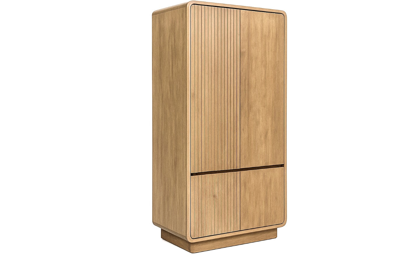 Roupeiro 4 Portas Eyre 6396014 em madeira de teca com quatro portas e interior organizado | Moveistore