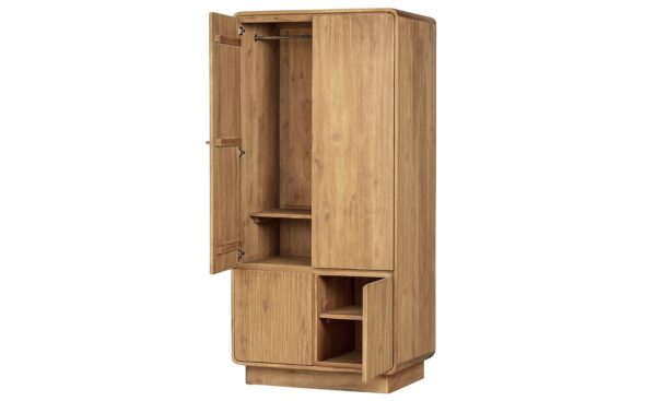Roupeiro 4 Portas Eyre 6396014 em madeira de teca com quatro portas e interior organizado | Moveistore
