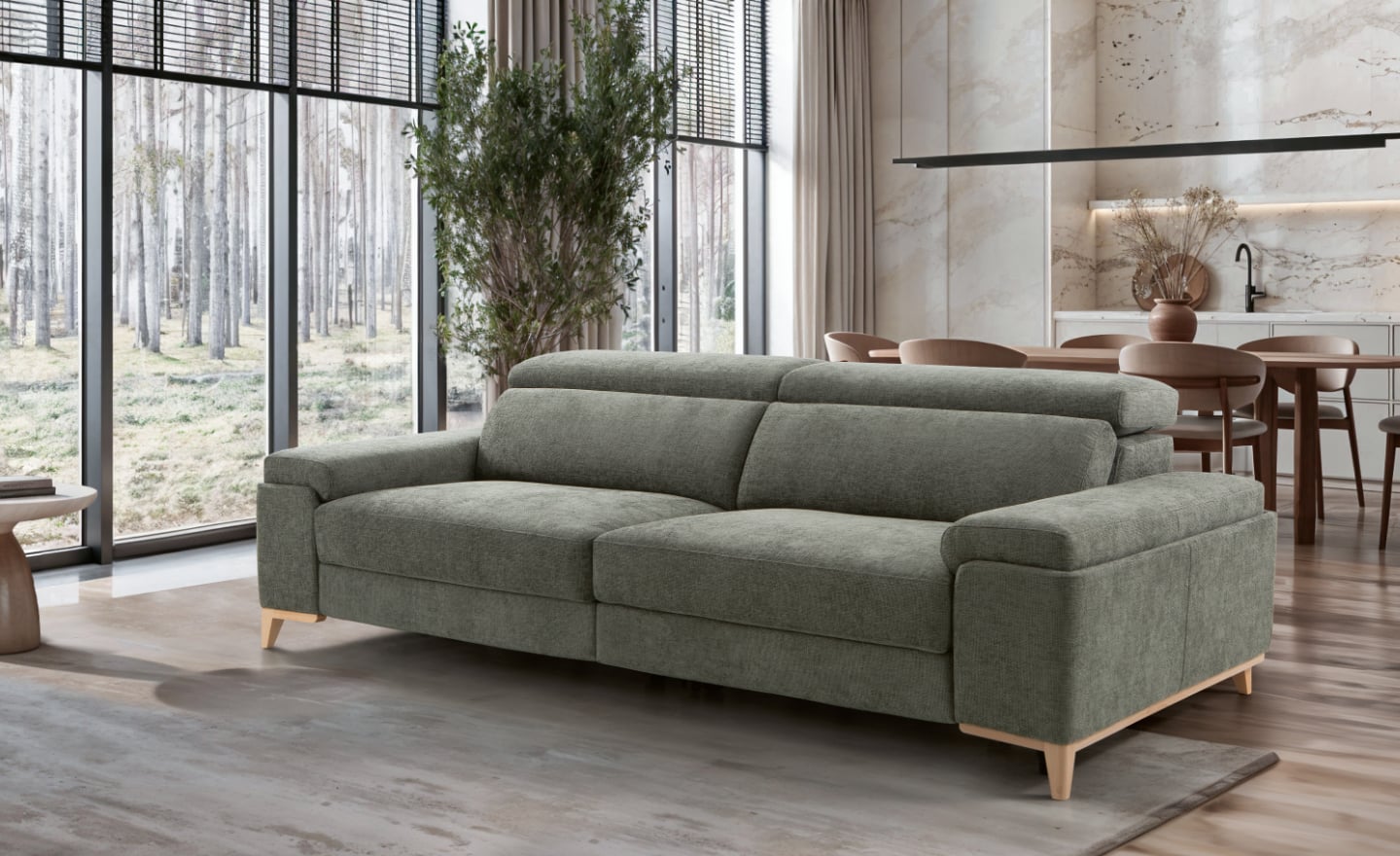 Sofá de 3 Lugares Sense com assentos deslizantes e molas ensacadas | Moveistore