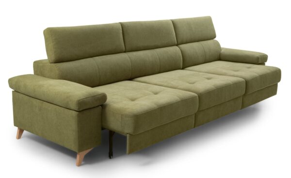 Sofá com Assento Deslizante Polo com apoio de cabeça ajustável e encosto reclinável | Moveistore