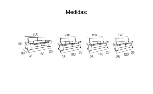 Sofá com Assento Deslizante Polo com apoio de cabeça ajustável e encosto reclinável | Moveistore