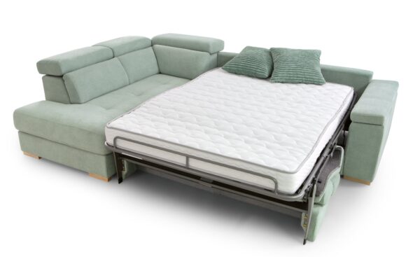 Sofá Cama + Chaise com Terminal Magnum com colchão embutido e baú funcional | Moveistore