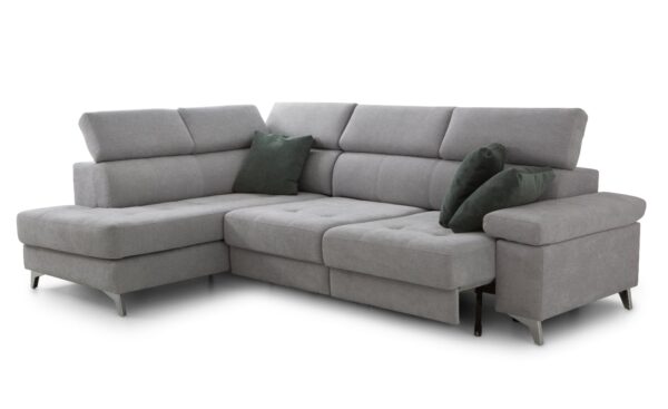 Sofá Chaise Longue Polo com assento deslizante e encosto reclinável | Moveistore