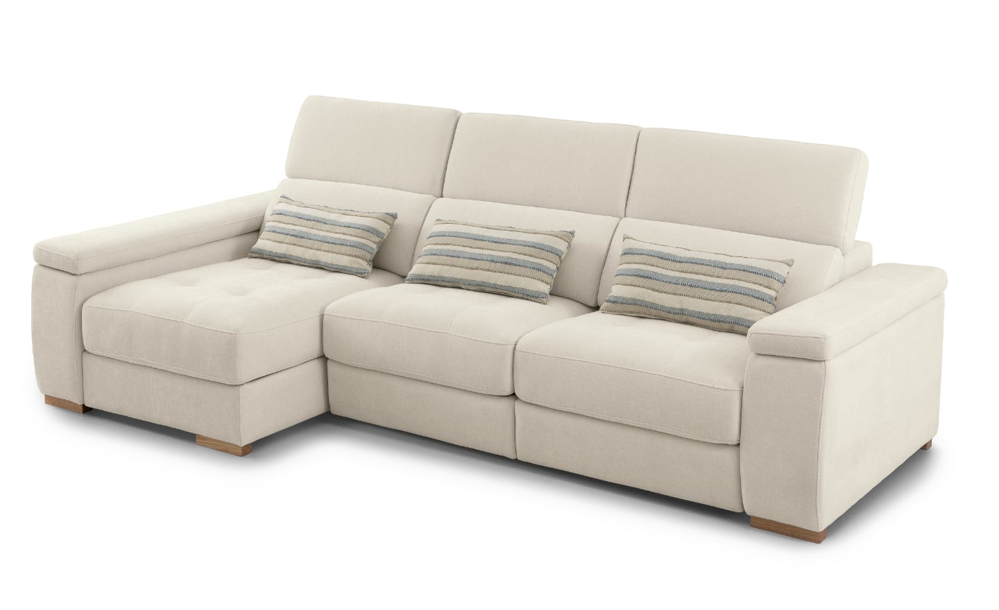 Sofá com Chaise Magnum com encostos reclináveis e baú de arrumação | Moveistore