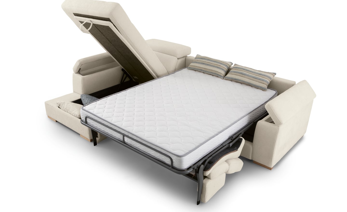 Sofá Chaise com Cama Magnum com colchão integrado e baú de arrumação | Moveistore