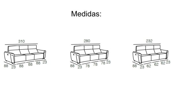 Sofá Relax 3 Lugares Tico com assentos elétricos e entrada USB | Moveistore