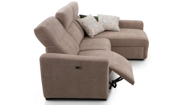 Sofá Relax Chaise Longue Tico com assentos motorizados e arrumação | Moveistore