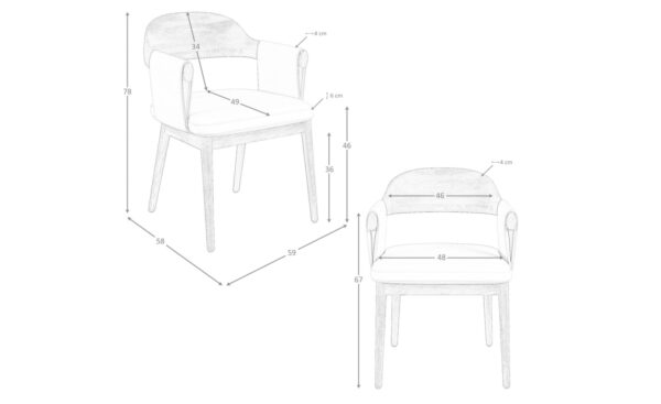 Cadeira Enzo 5186 em couro sintético creme com pernas em madeira cor de nogueira | Moveistore
