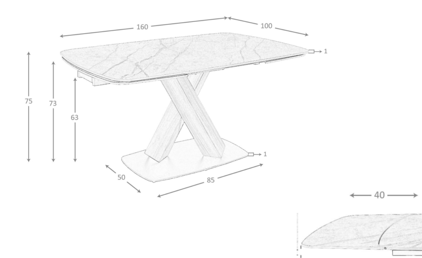 Mesa de Jantar Extensível Cross 1149