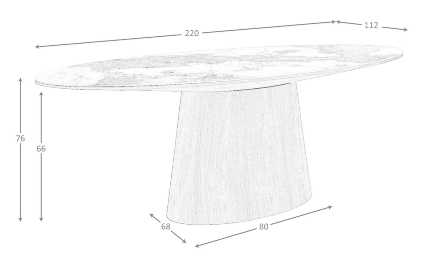 Mesa de Jantar Oval Arven 1177