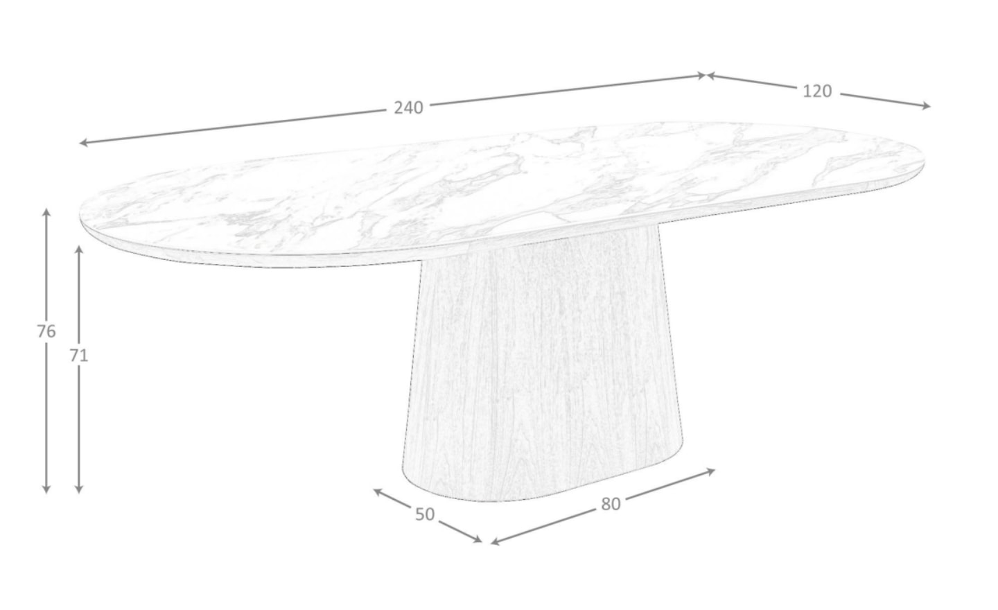 Mesa de Jantar Oval Soren 1173