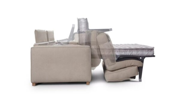 Sofá Cama Valentina com colchão de 16 cm e topper e encostos reclináveis | Moveistore