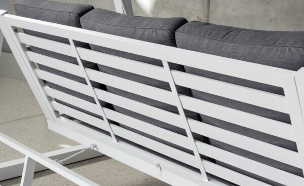 Baloiço de Jardim com Cobertura Teo em alumínio com assento acolchoado e cobertura ajustável | Moveistore