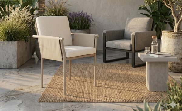 Cadeira de Jardim Arenas Cadeira de Jardim Arenas em alumínio com braços integrados e assento almofadado | Moveistore