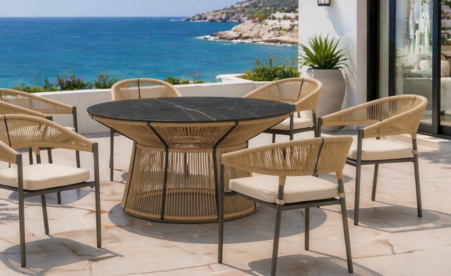 Conjunto Mesa e Cadeiras de Jardim Rodhos