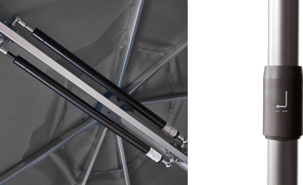 Guarda Sol Damel redondo 300 cm com estrutura em alumínio lacado e abertura hidráulica | Moveistore