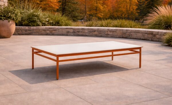 Mesa de Centro de Exterior Andros com estrutura em alumínio reforçado e tampo retangular | Moveistore