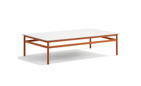 Mesa de Centro de Exterior Andros com estrutura em alumínio reforçado e tampo retangular | Moveistore
