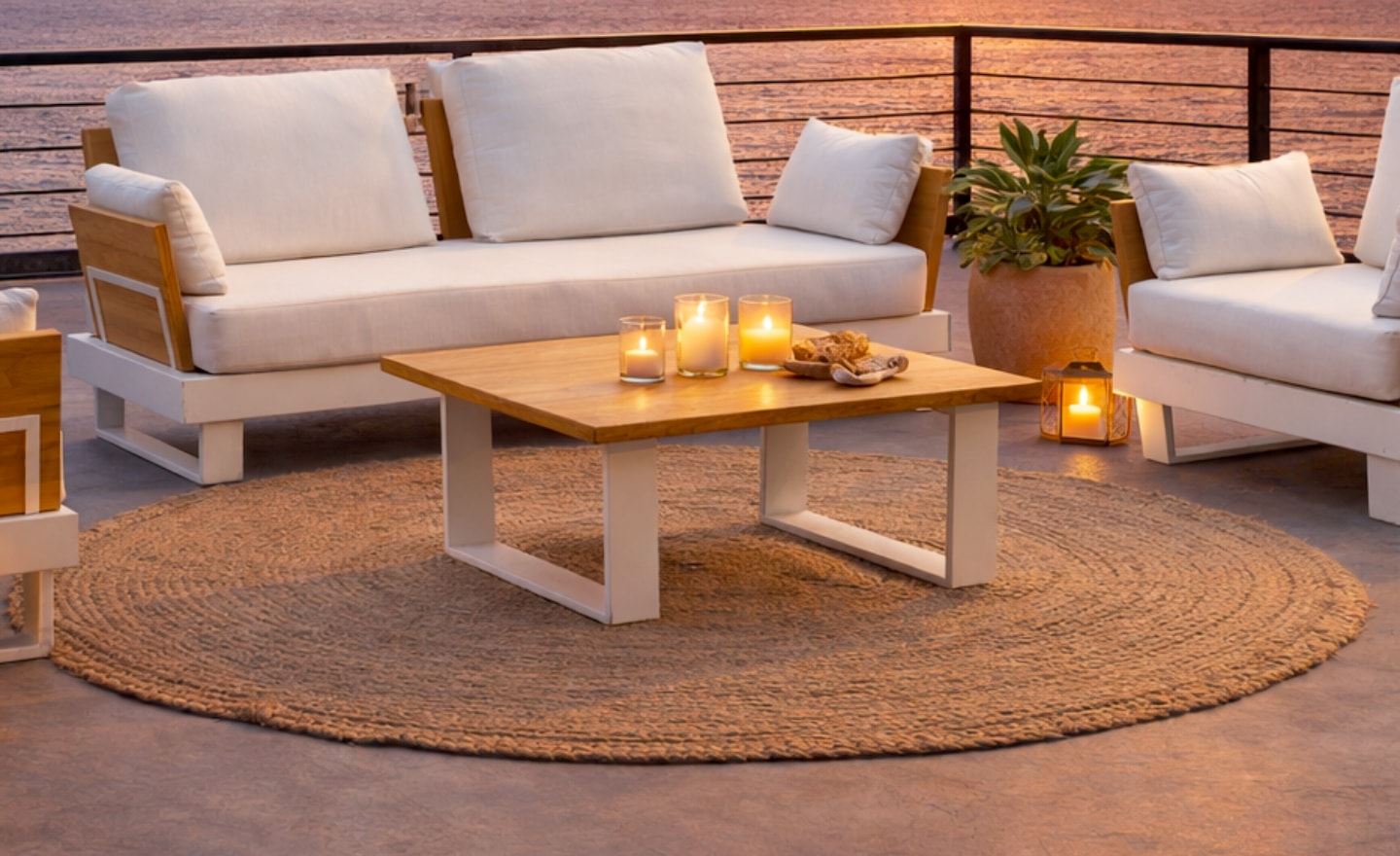 Mesa de Centro de Exterior Dedalo com estrutura em alumínio reforçado e design contemporâneo | Moveistore