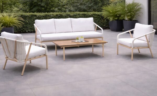 Mesa de Centro de Exterior Melbourne com estrutura em alumínio reforçado e design minimalista | Moveistore