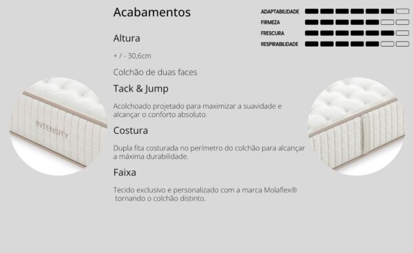 Colchão Infinity Pocket F.S. Molaflex com molas ensacadas e firmeza média alta | Moveistore