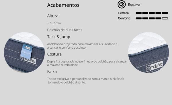 Colchão Selection Airvex Molaflex de espuma técnica com viscoelástica e firmeza média | Moveistore