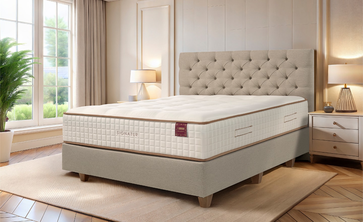Colchão Signatur Molaflex de molas ensacadas com conforto premium e tecido Damasco | Moveistore
